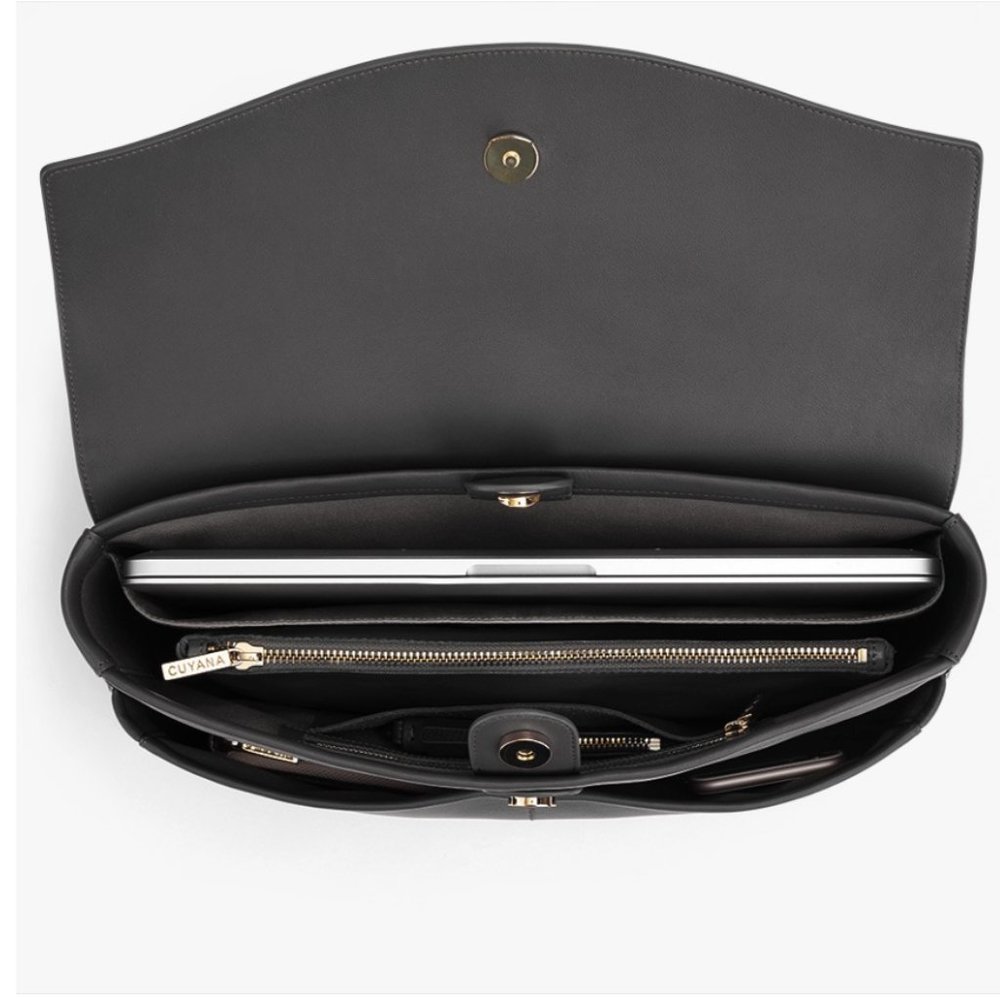 Cuyana Convertible Satchel 13-inch Black Pebbled Leather - Picture 5 of 16